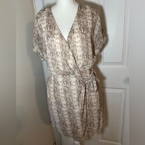 All in Favor Brown and Cream Midi Dress